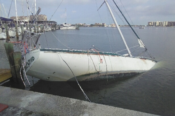irma damaged boat in clearwater fl