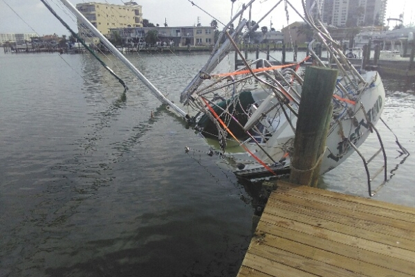 serious boat damage during hurricane irma